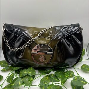 Elliott Lucca Black and Olive Clutch